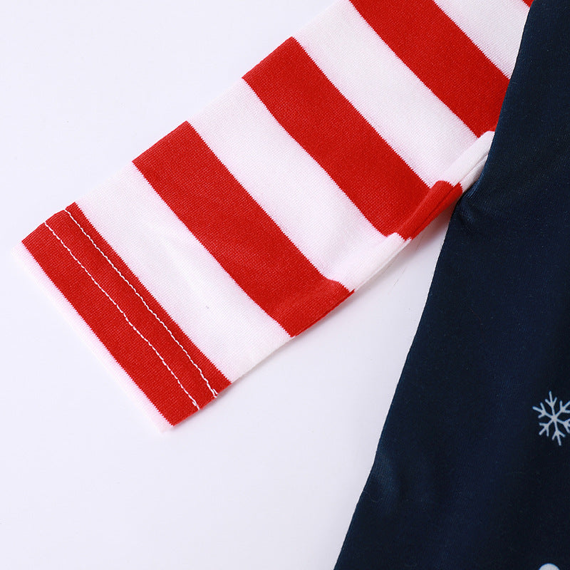 Santa Imprimé Maison Porter Pyjama Parent-enfant Porter