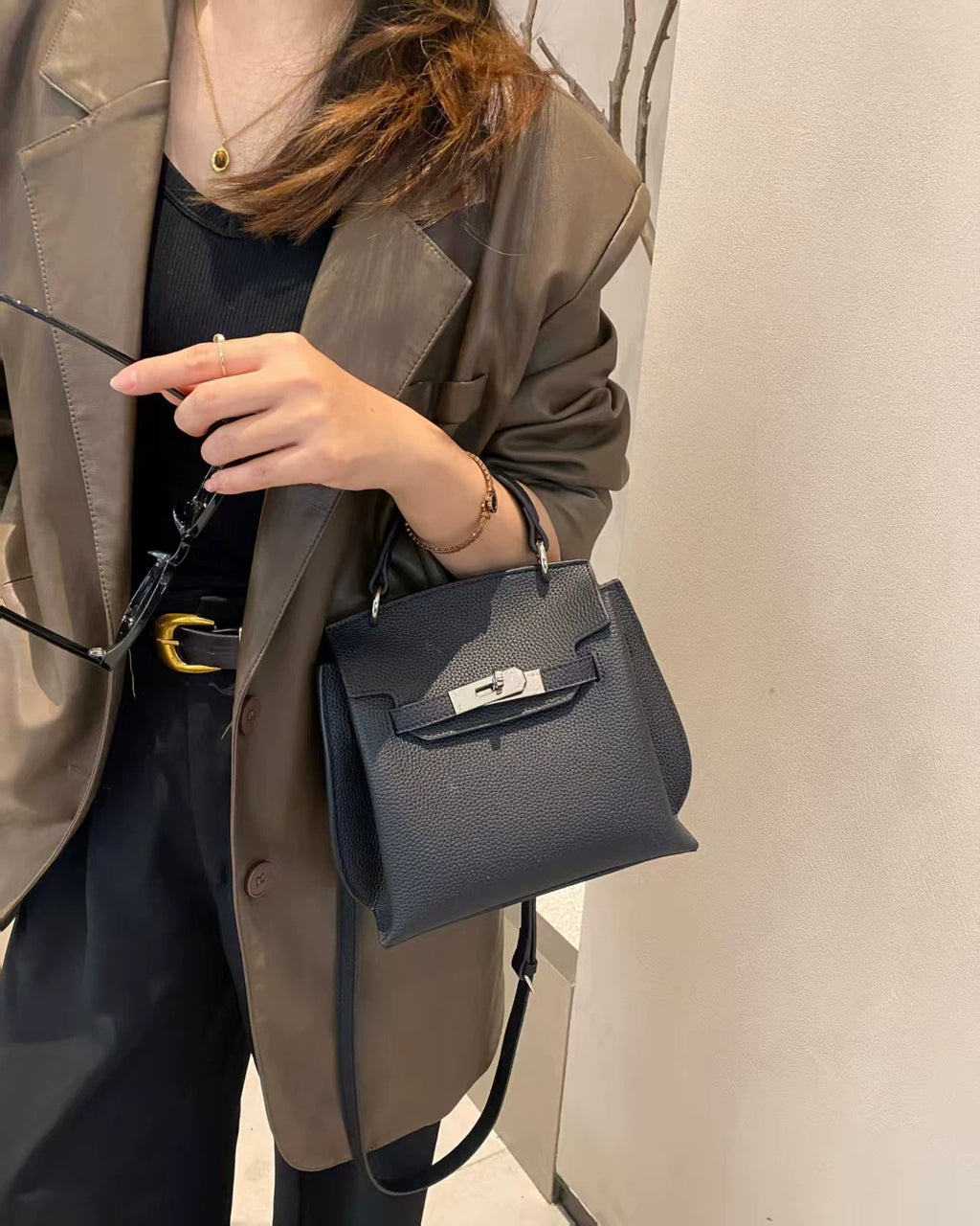OEM-ODM Customisable TOGO Top-couche Cowhide Kelly Sac