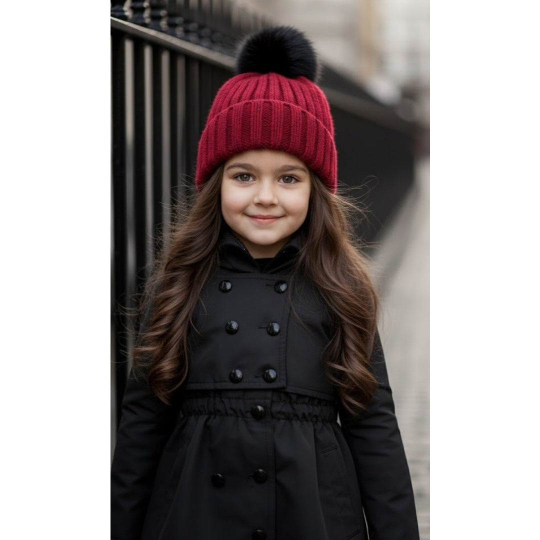Filles Automne Printemps Enfants Coton Windproof Noir Vert Trench Coat 3-7Y