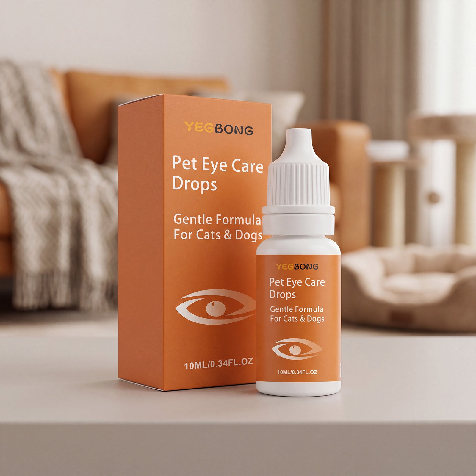 Yegbong Pet Eye Drops Mild Formula Hydrate et Nettoie les sécrétions pour les yeux pour le quotidien Com