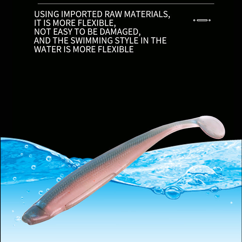 T-tail bicolore Bionic doux Lure avec l'odeur de poisson