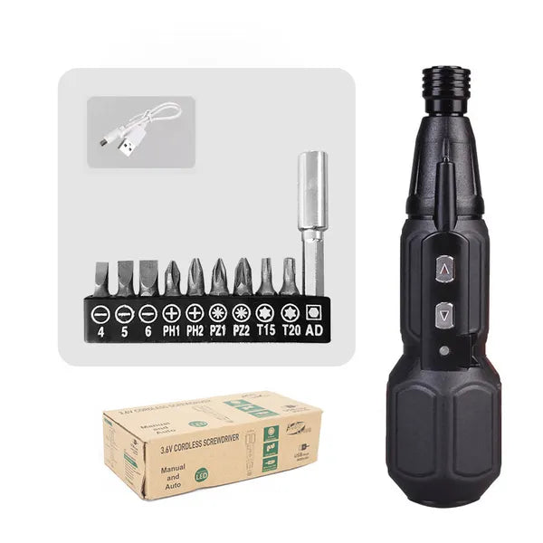 Rechargeable USB Electric Screwdriver Kit 9 Bits Lithium Battery Powered Screwdriver
