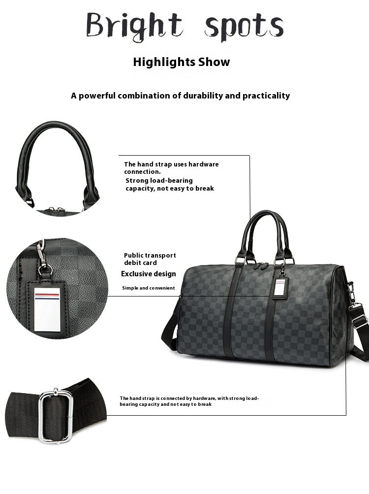 Grande capacité de courte distance Crossbody Bag Coréen Plaid Travel Sac à main