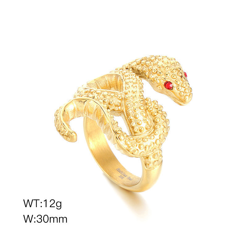 Anneau en forme de serpent pour hommes créatif et unique