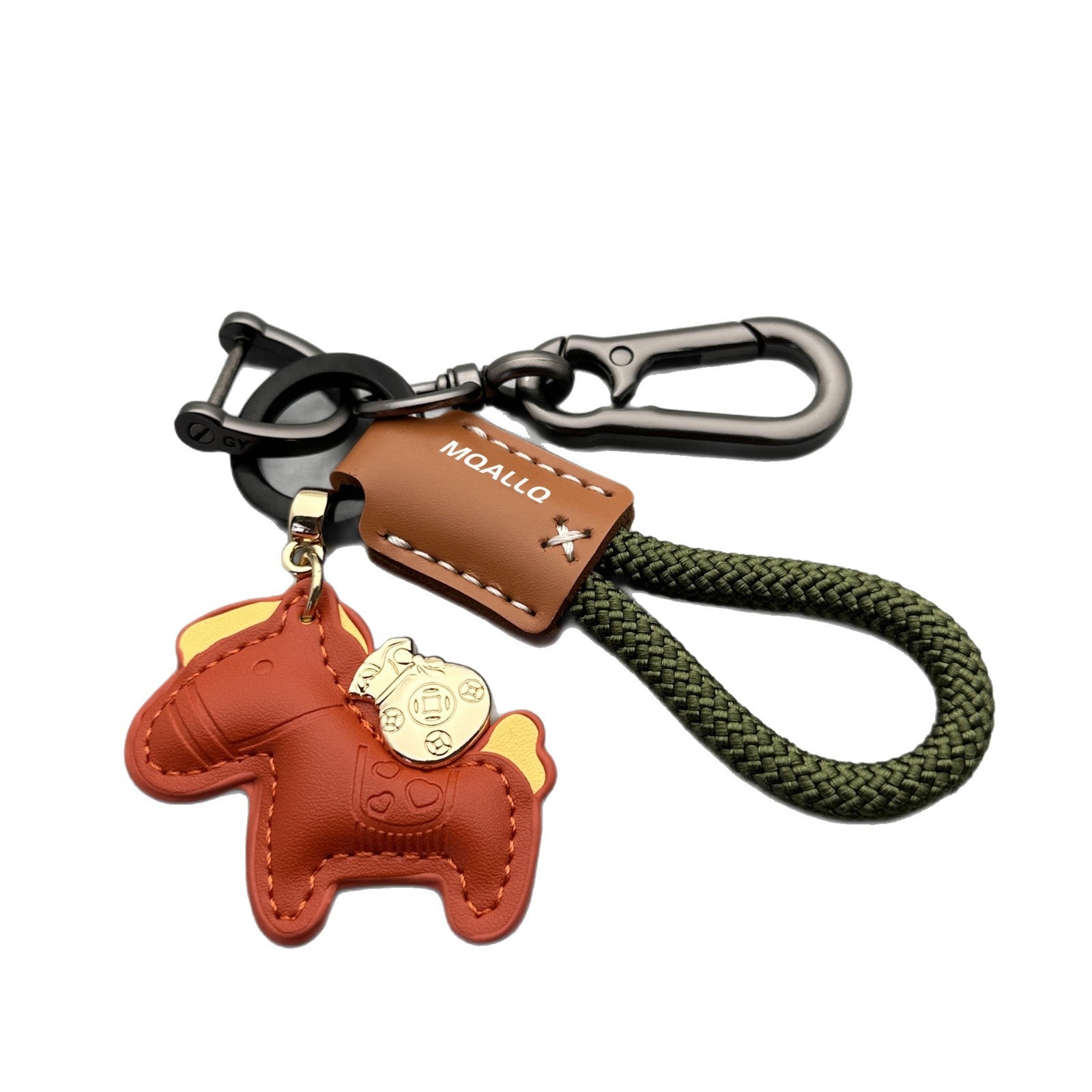 Immédiatement riche main Cowhide voiture porte clé Pendentif simple Personnalité