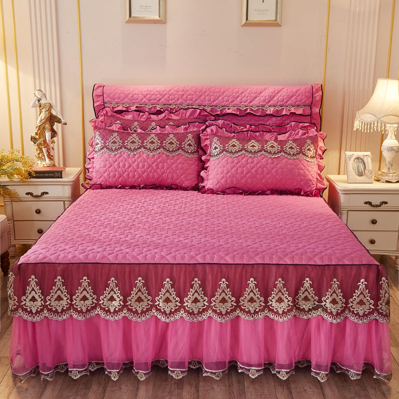 Jupe de lit en dentelle matelassée épaissée Plus coton Couverture de lit Simmons