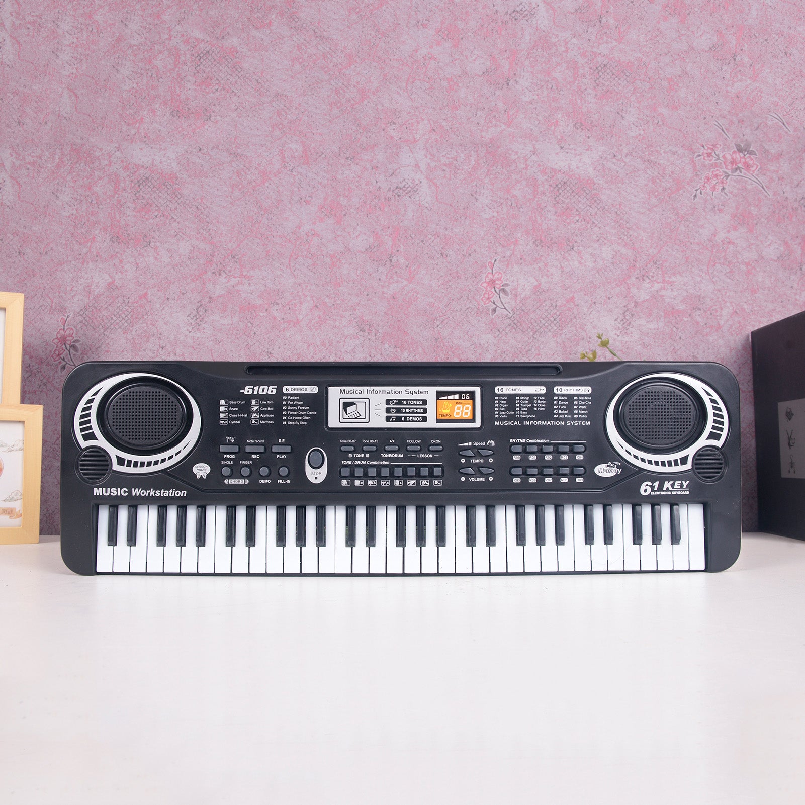 61 Clés Musique numérique noire Clavier électronique Piano électrique Enfants Instrument de musique