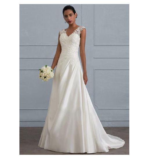 Automne blanc tempérament dentelle robe de mariée européenne demoiselle d'honneur backless col bas large