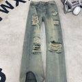Jeans escamotés à large jambe pour hommes