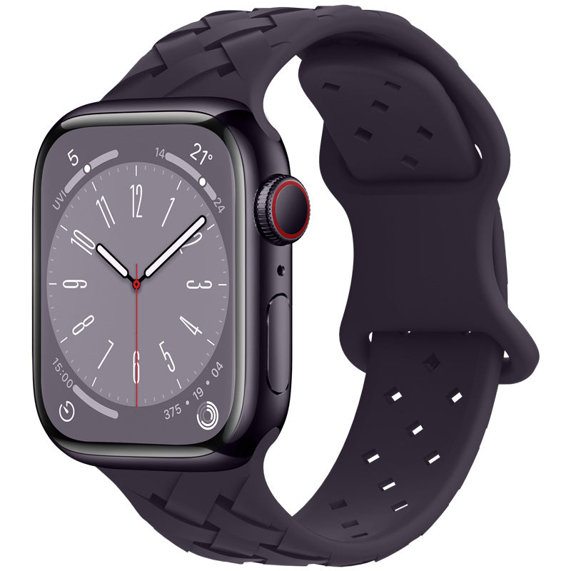 Bamboo Plaid Dentelle Solide Silicone Sports Apple Bracelet