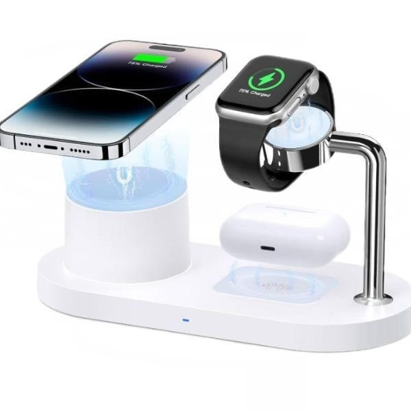Chargeur sans fil portatif magnétique vertical en un