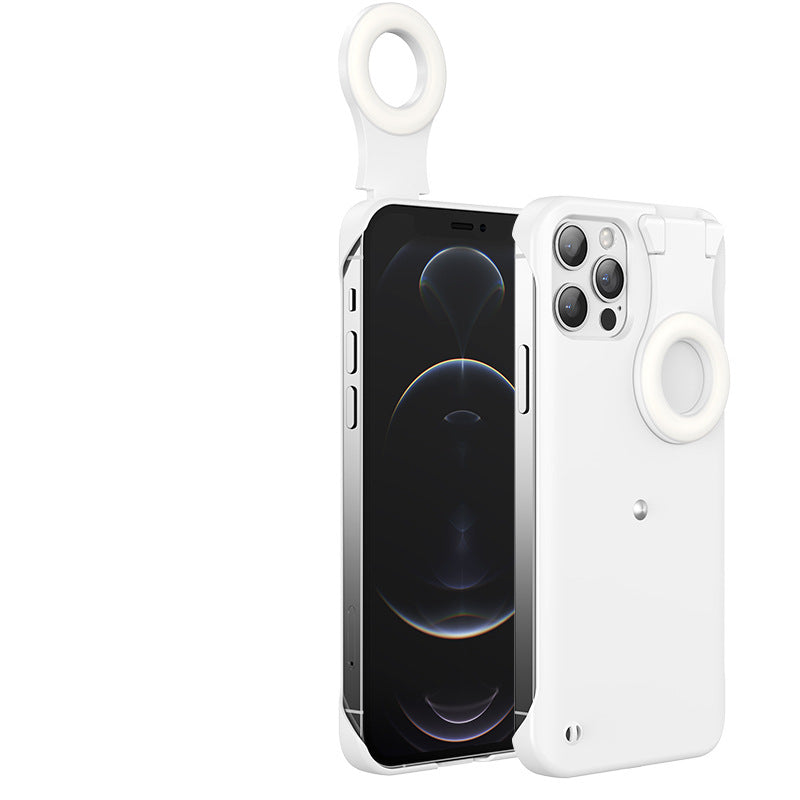 Mode Créativité Selfie Ring Flashing Light Mobile Phone Case