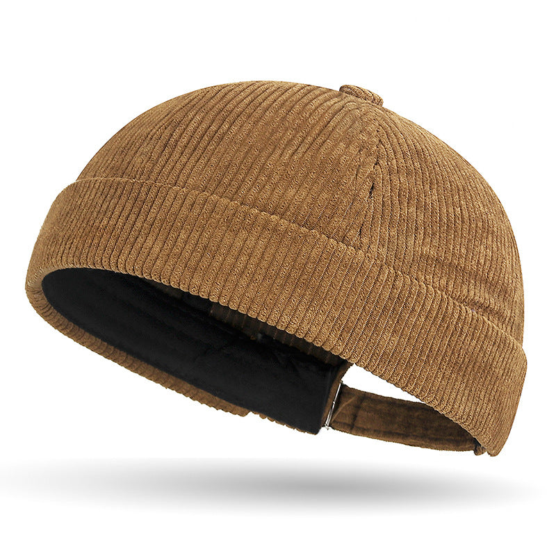 Chapeau de seau Corduroy Corduroy de couleur solide d'automne et d'hiver