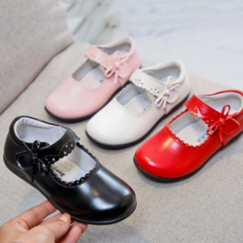 Chaussures simples en cuir souple Soled pour filles britanniques