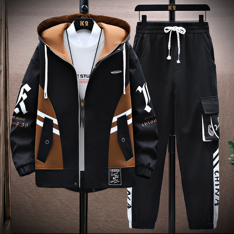 Veste d'automne Pantalons Hommes Ensemble de loisirs