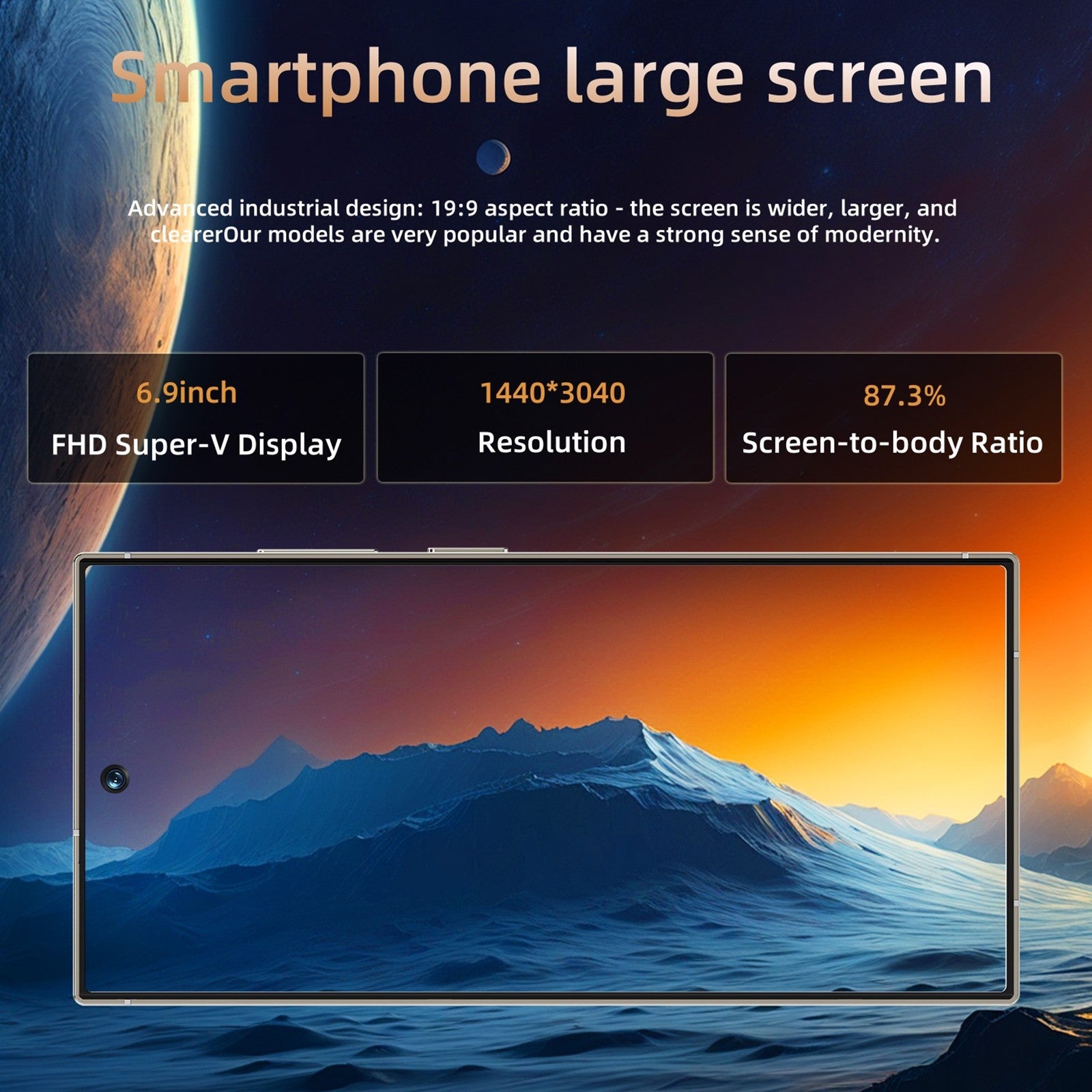 Smartphone portable ultra-débloqué 8 Go 256 Go Android14.0 6800mAh 6.8inch 5G