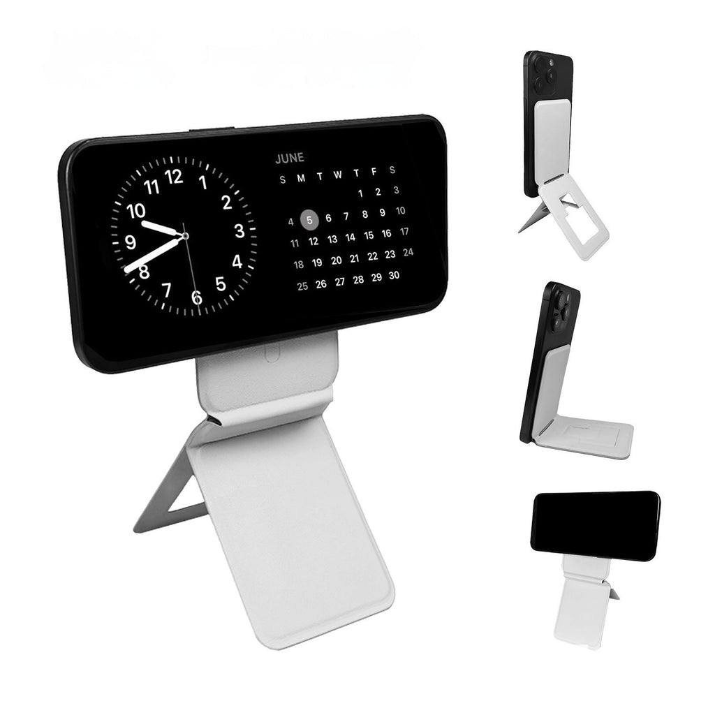 Téléphone portable Sticker arrière en cuir Sac de carte magnétique à trois plis