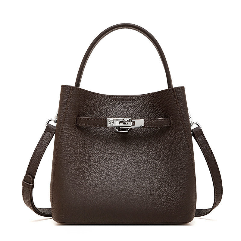 En automne et en hiver véritable sac de seau de légumes en cuir pour les femmes