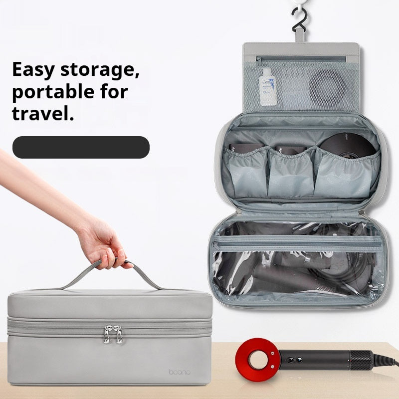 Sac de rangement pour sèche-cheveux en cuir PU