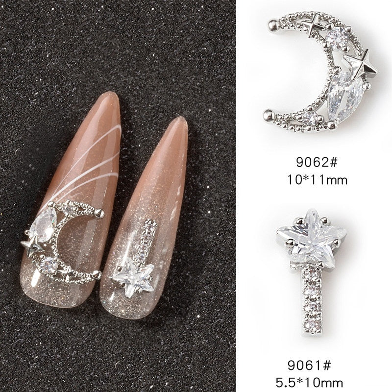 Argent Zircon Bow Nail Art Accessoires