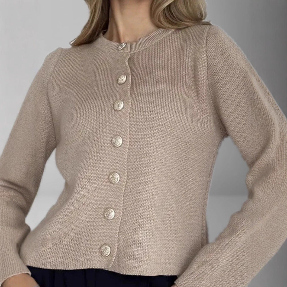 Autumn and Winter Long-Sleeved Single-Breasted Cardigan Européen Et américain Pure