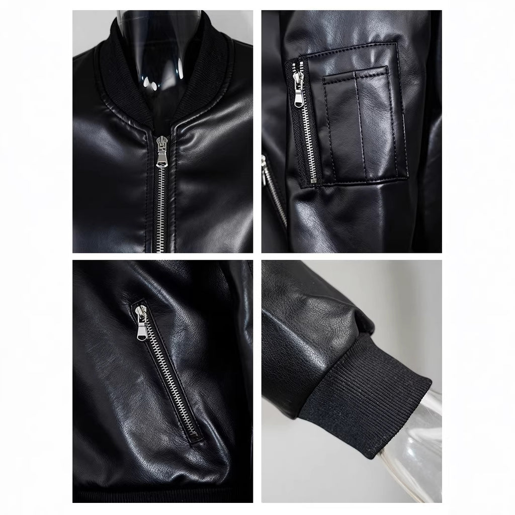 Veste en cuir de style rue PU pour femmes