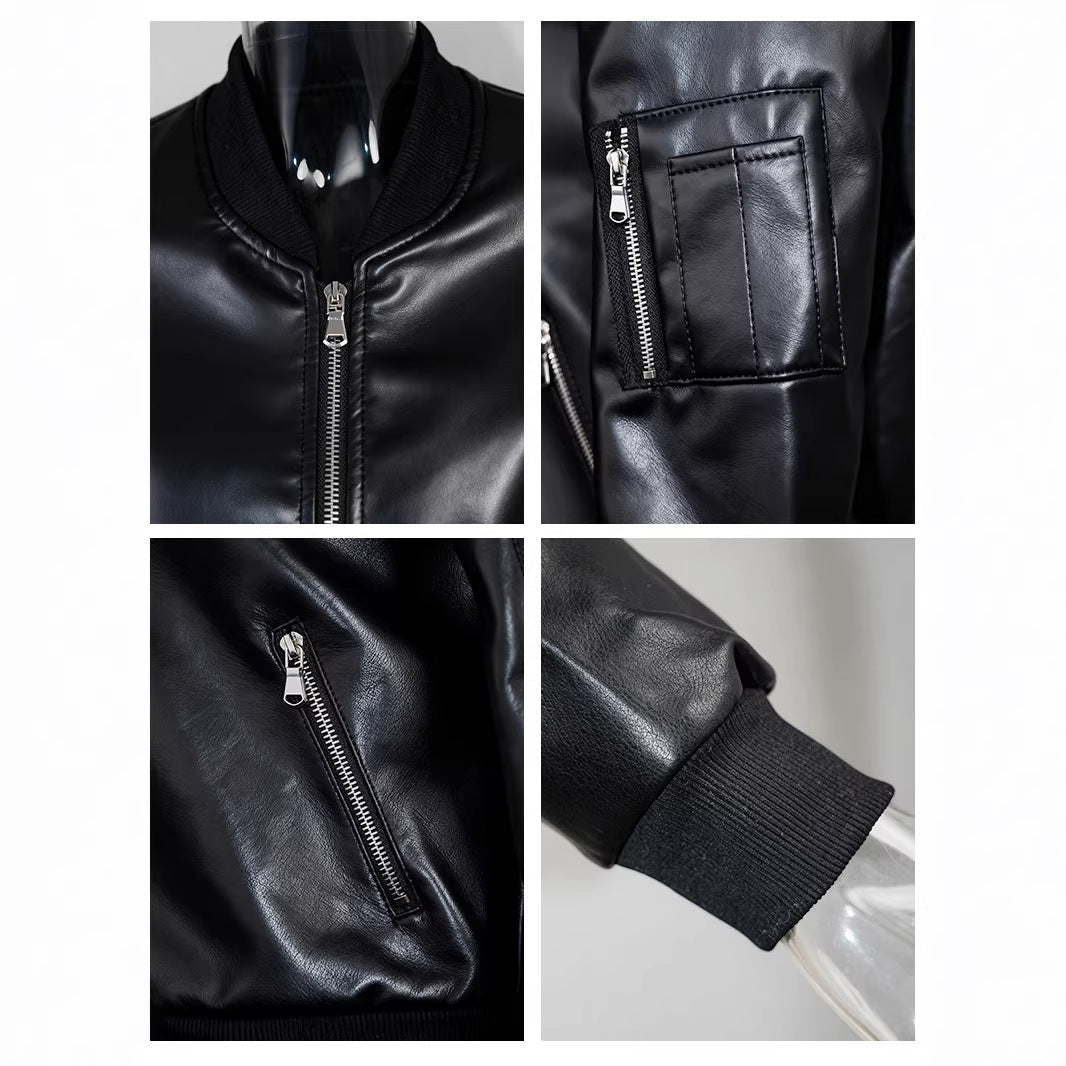 Veste en cuir de style rue PU pour femmes
