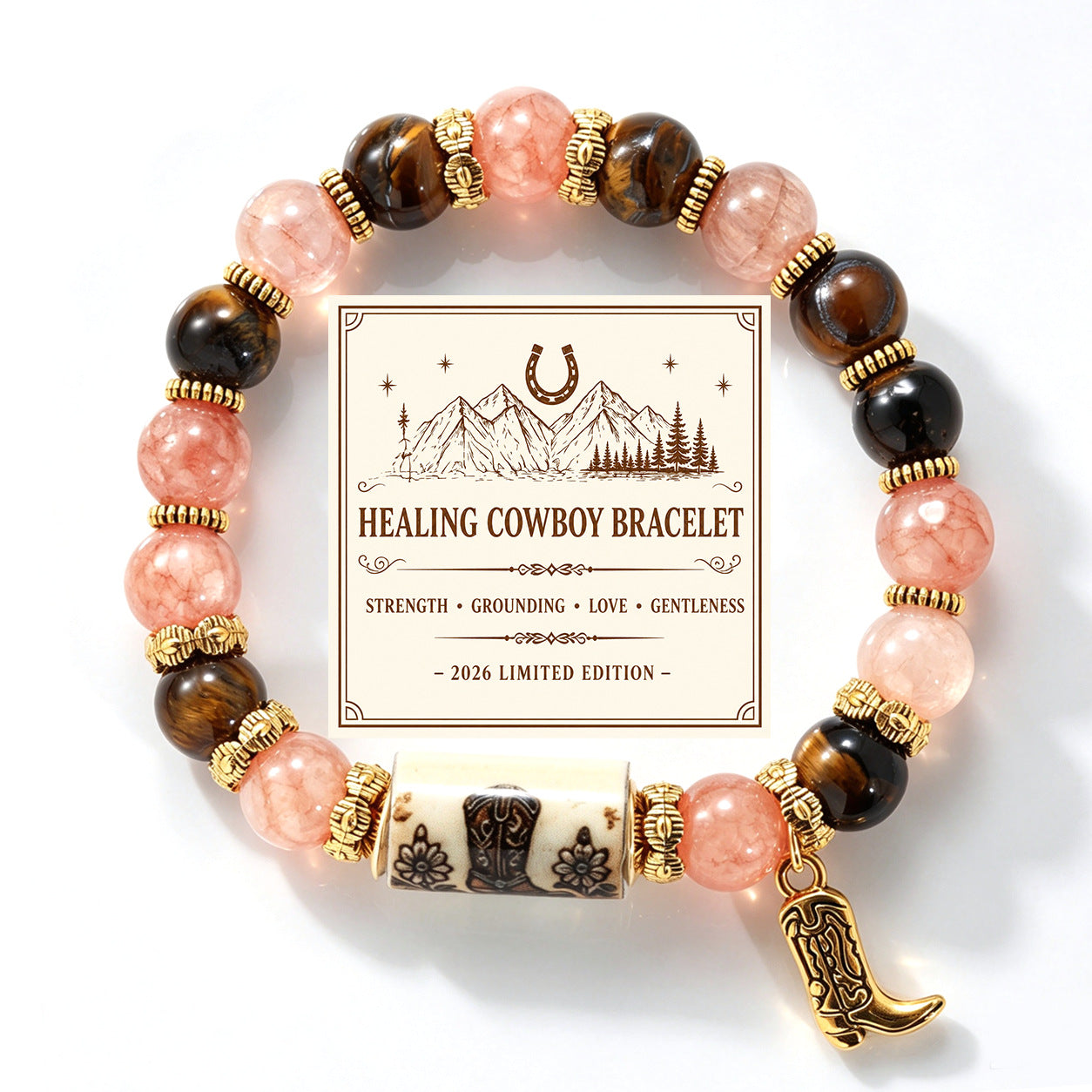 Western Cowboy Horse Crystal Perle Bracelet