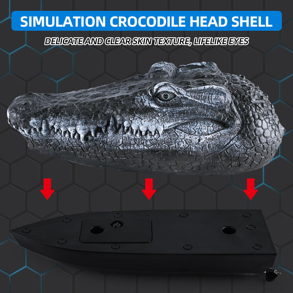 Simulated Crocodile Head Remote-control Navire pour enfants Modèle de bateau Jouets Garçon Spoof
