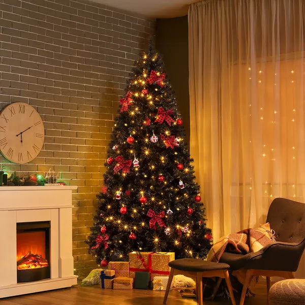 7.5 FT Arbre de Noël artificiel avec bricolage 350 lumières LED blanches chaudes