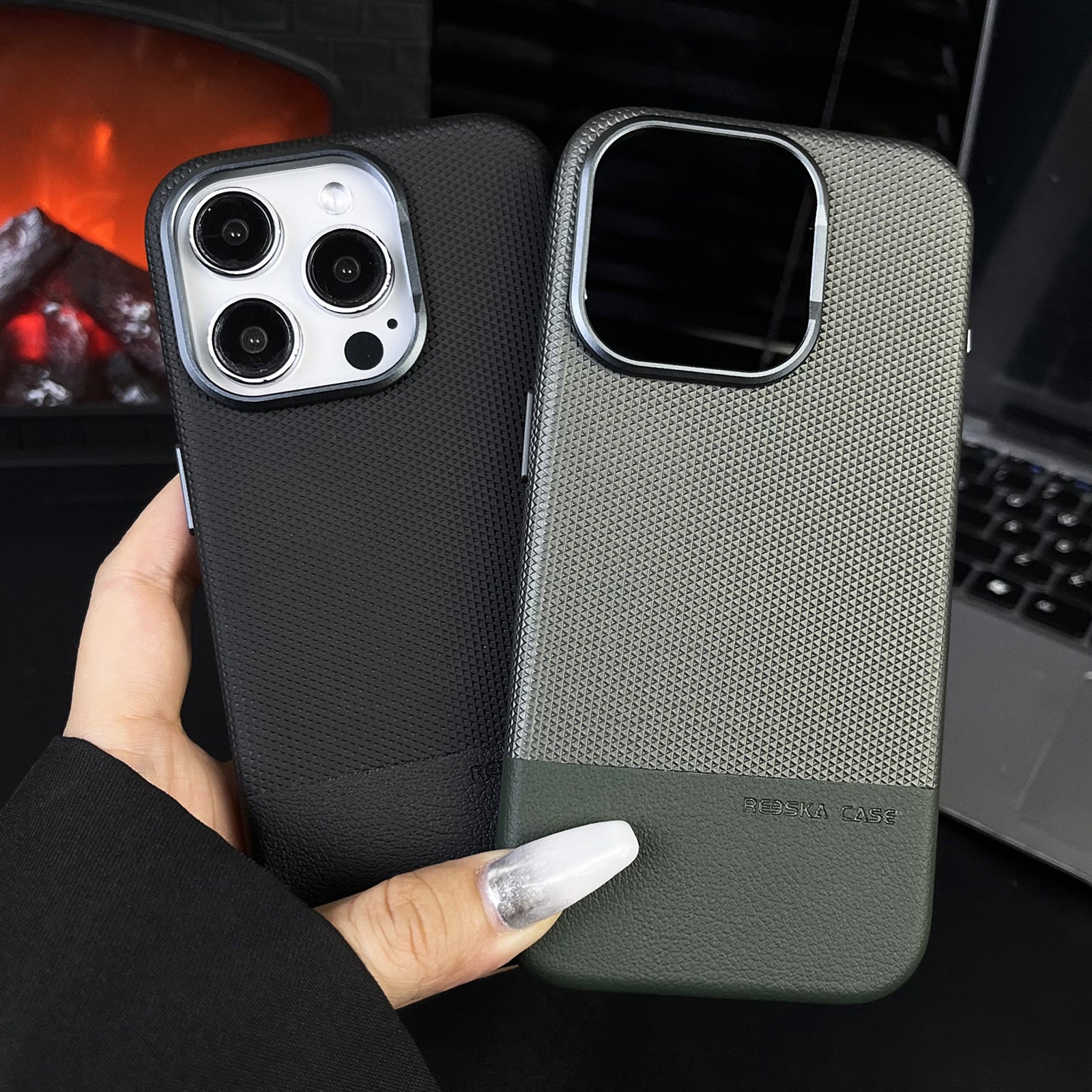 Case de téléphone Dragon échelle Texture pointure en cuir magnétique tout inclus résistant à la chute