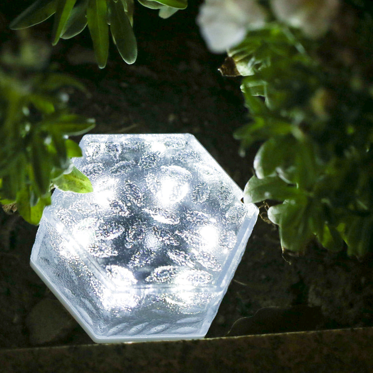 Solar LED Brick lumière extérieure étanche jardin lampe Courtyard Étape atmosphère Hexagonal B