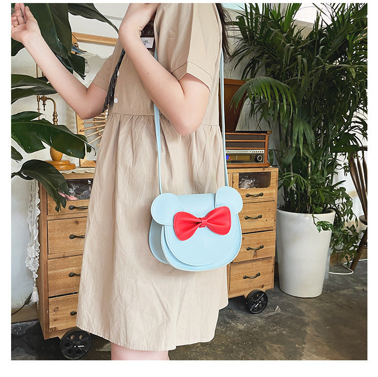 Mignon et adorable Bowknot Soft Girl Student Children's Small Bag Pu Female