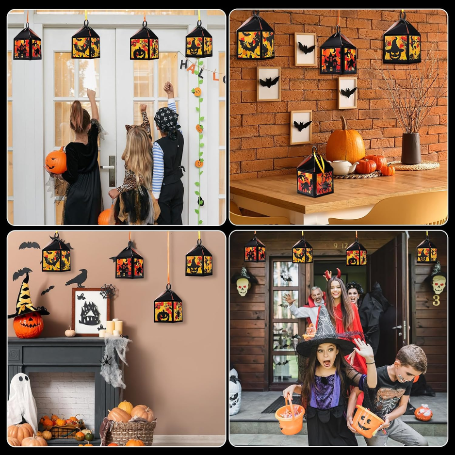 16 Sets Halloween Lanterne Artisanat Set Suncatchers Tissu papier bricolage bricolage bricolage sorcellerie Ca