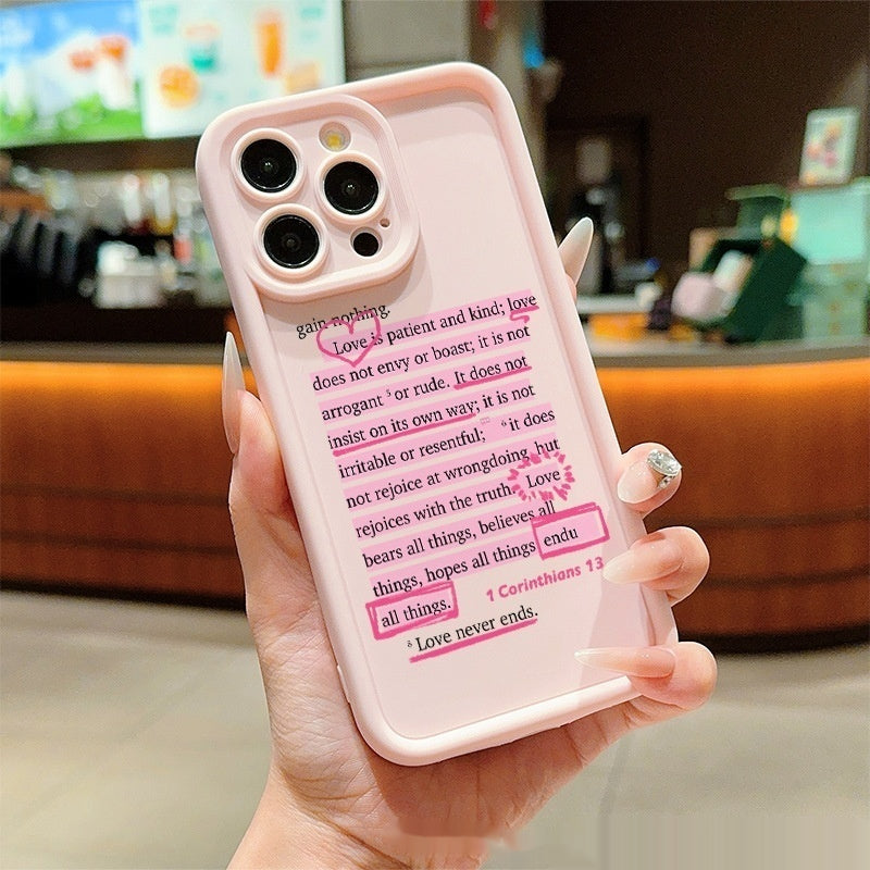 Phone case with an English definition of love
