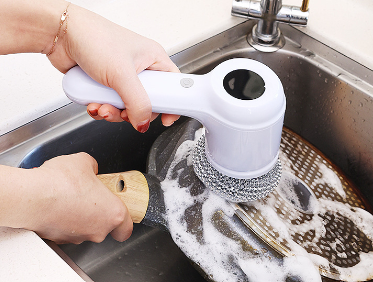 Brosse de lavage pour pot électrique et vaisselle