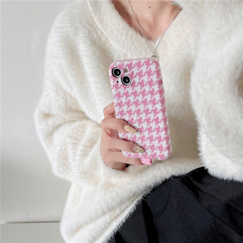 Ins Houndstooth Girl Phone Case résistant à la chute