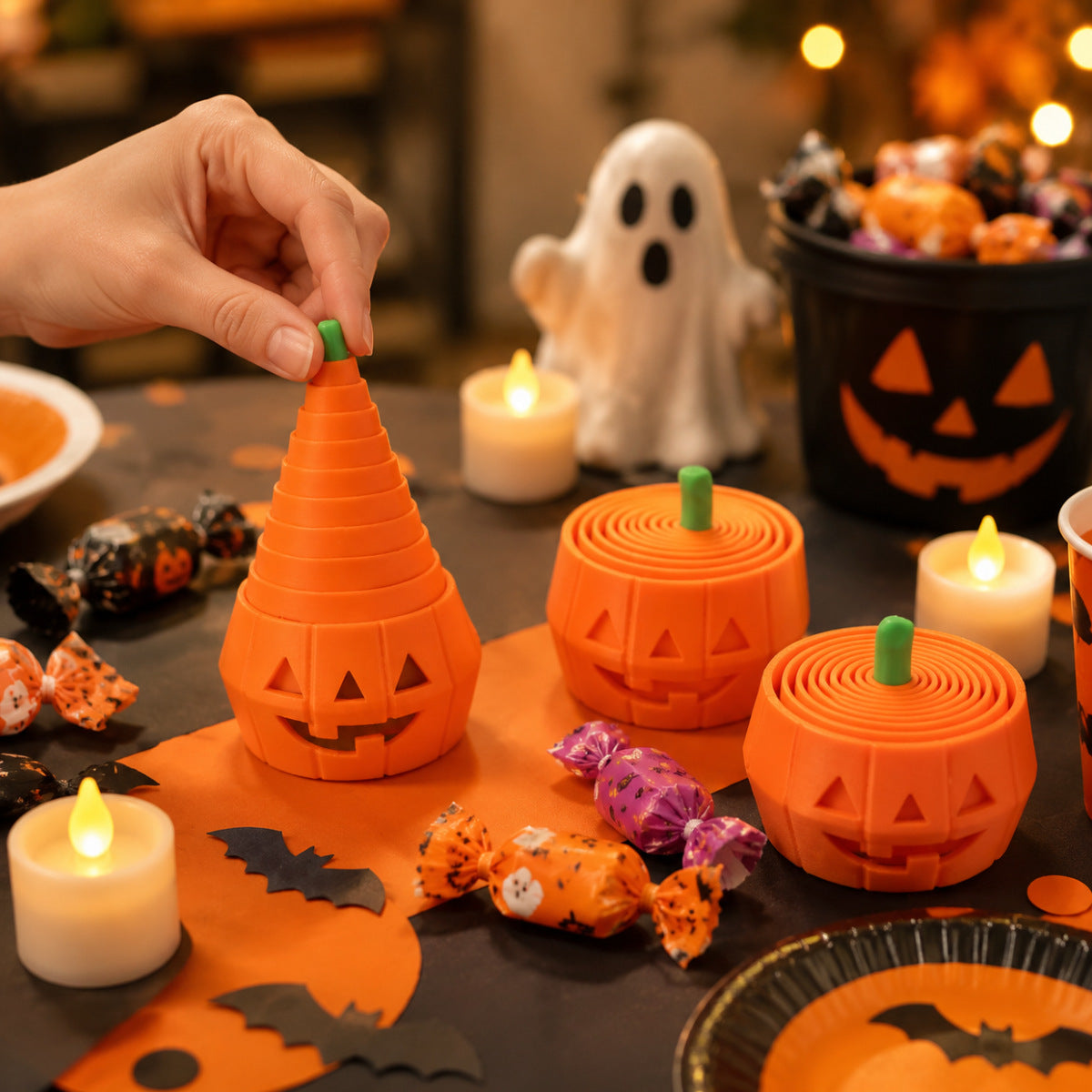 3D imprimé Stretchy Pumpkin Halloween Stress-Relief Stretch Toy Ornement