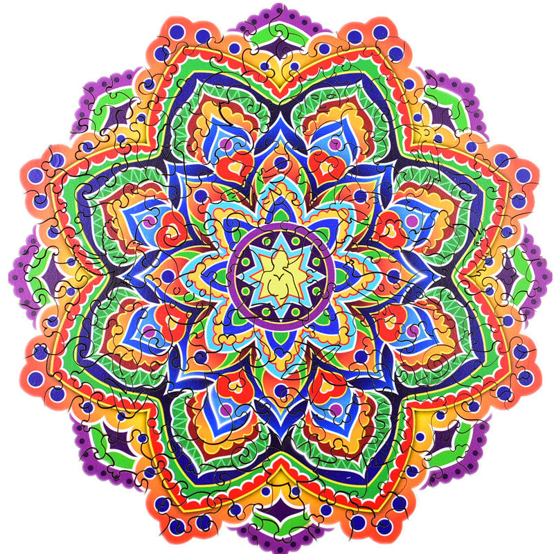Mandala Puzzle en bois irrégulier