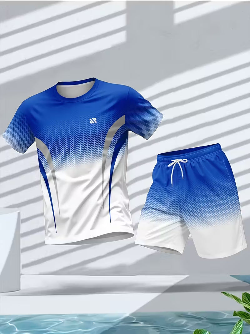 Hommes Col d'équipage manches courtes Top et shorts set