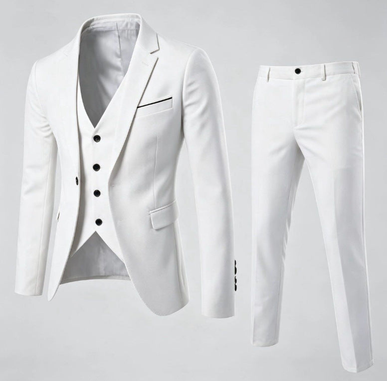Hommes style coréen Slim-fit Business Ensemble de trois pièces