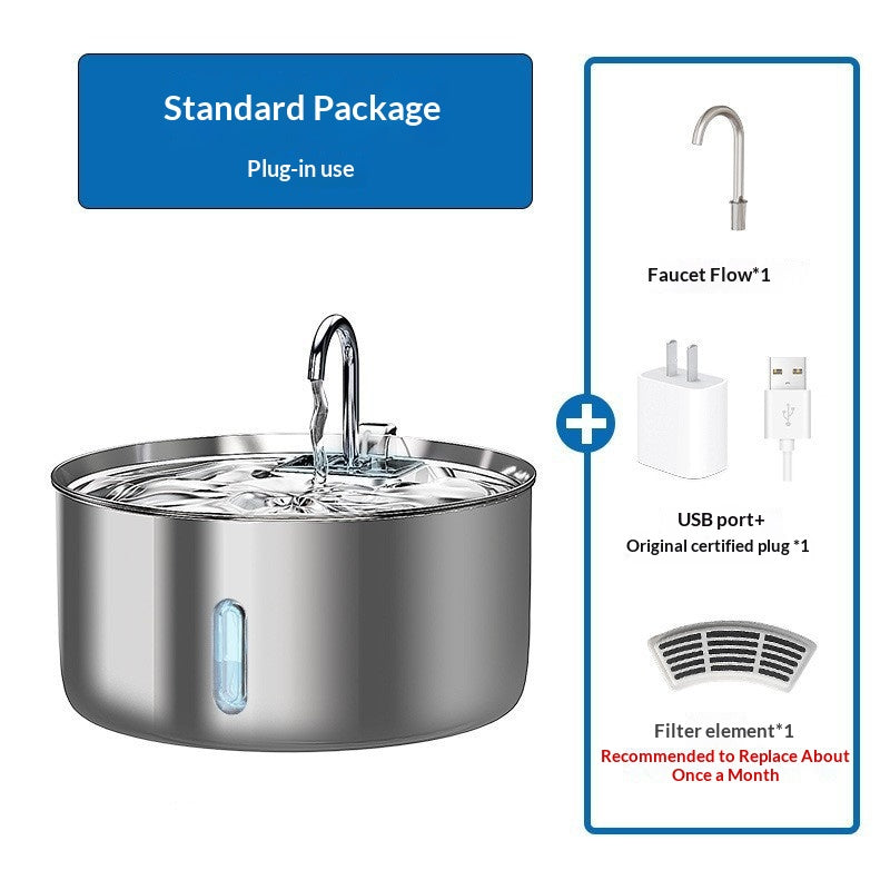 Distributeur d'eau pour animaux de compagnie en acier inoxydable