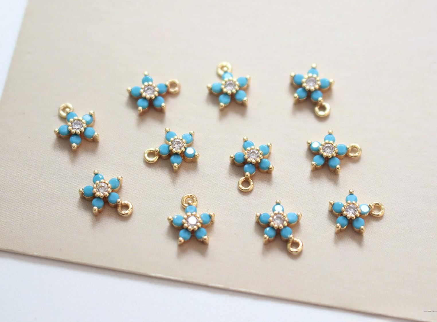 Pendentif à fleurs cinq-pieds avec incrustations de Zircon