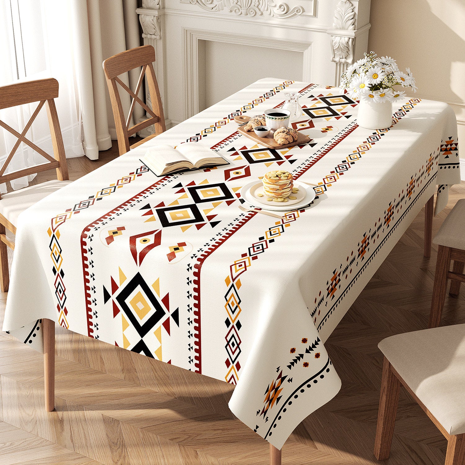 Sans lavage, imperméable, résistant à l'huile, tissu de style ethnique