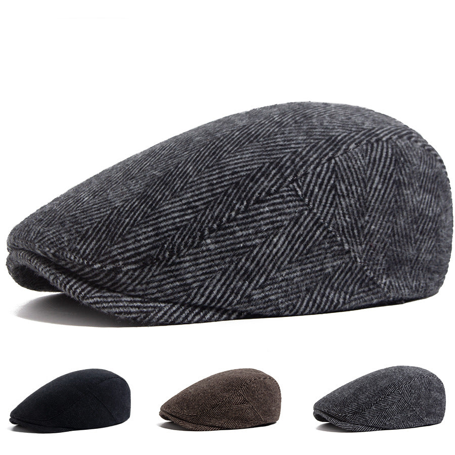 Beret Homme Anglais Vintage Newsboy Casual Herringbone Cap vers l'avant