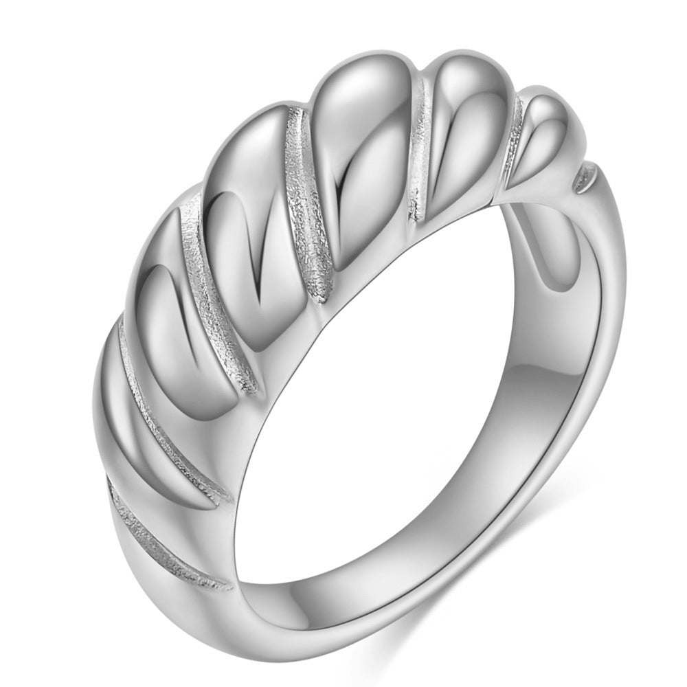 European And American Creative Retro Simple Titanium Steel Casting Twist Personnalité Pain