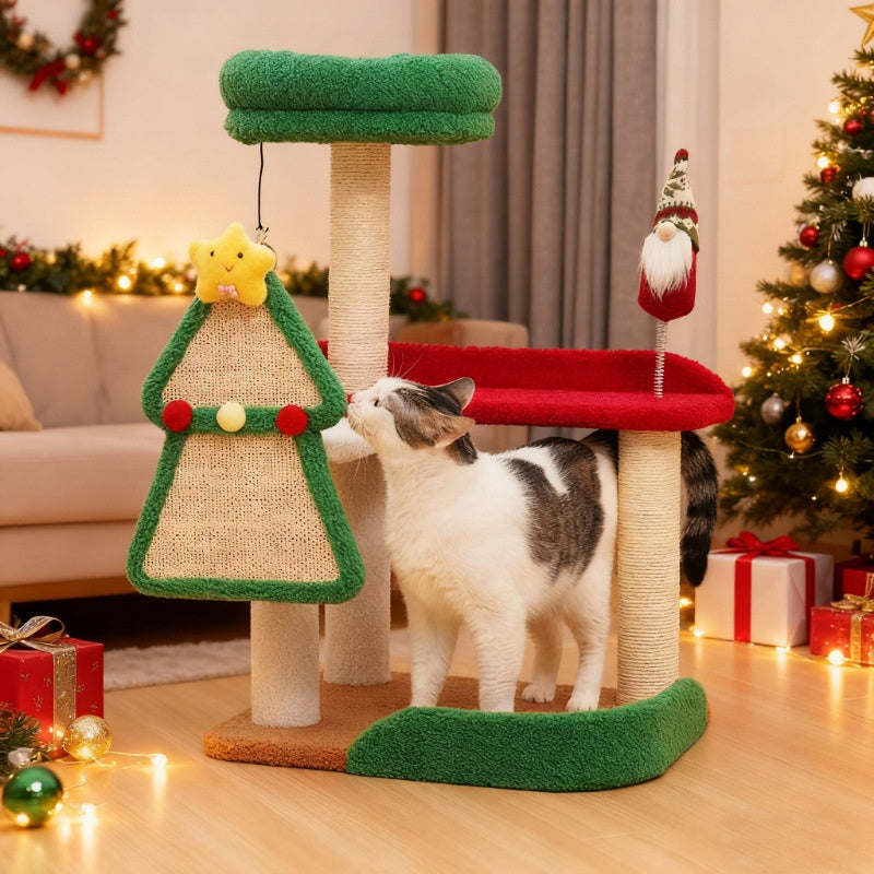 Arbre de chat Sisal à thème de Noël