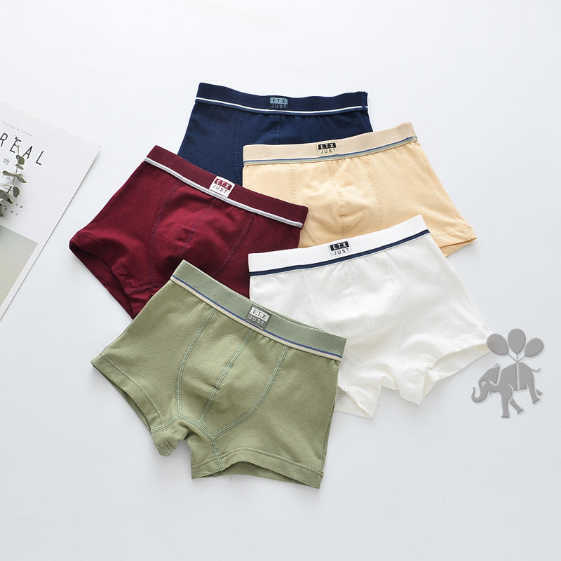 Cinq paquets de sous-vêtements en coton pour enfants respirant
