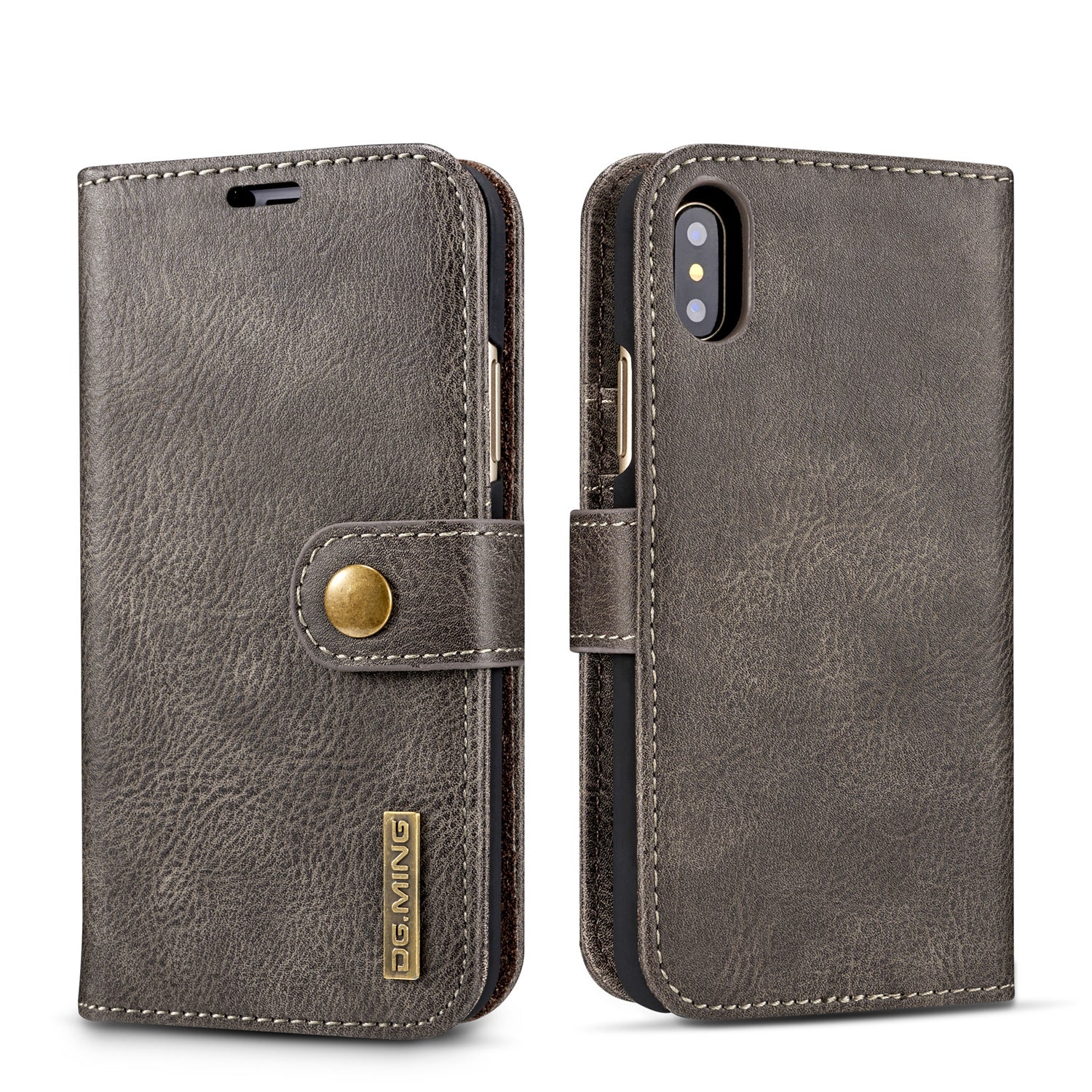 Cowhide Double Adsorption téléphone portable en cuir