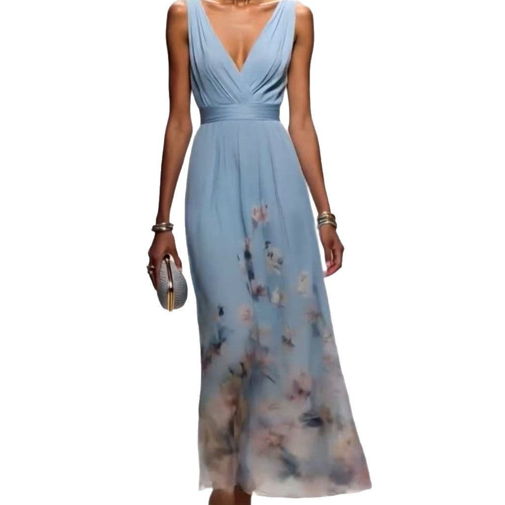 Robe élégante en col V du soir